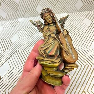 Vintage Fontanini Angel Playing Instrument Ornament Made in Italy